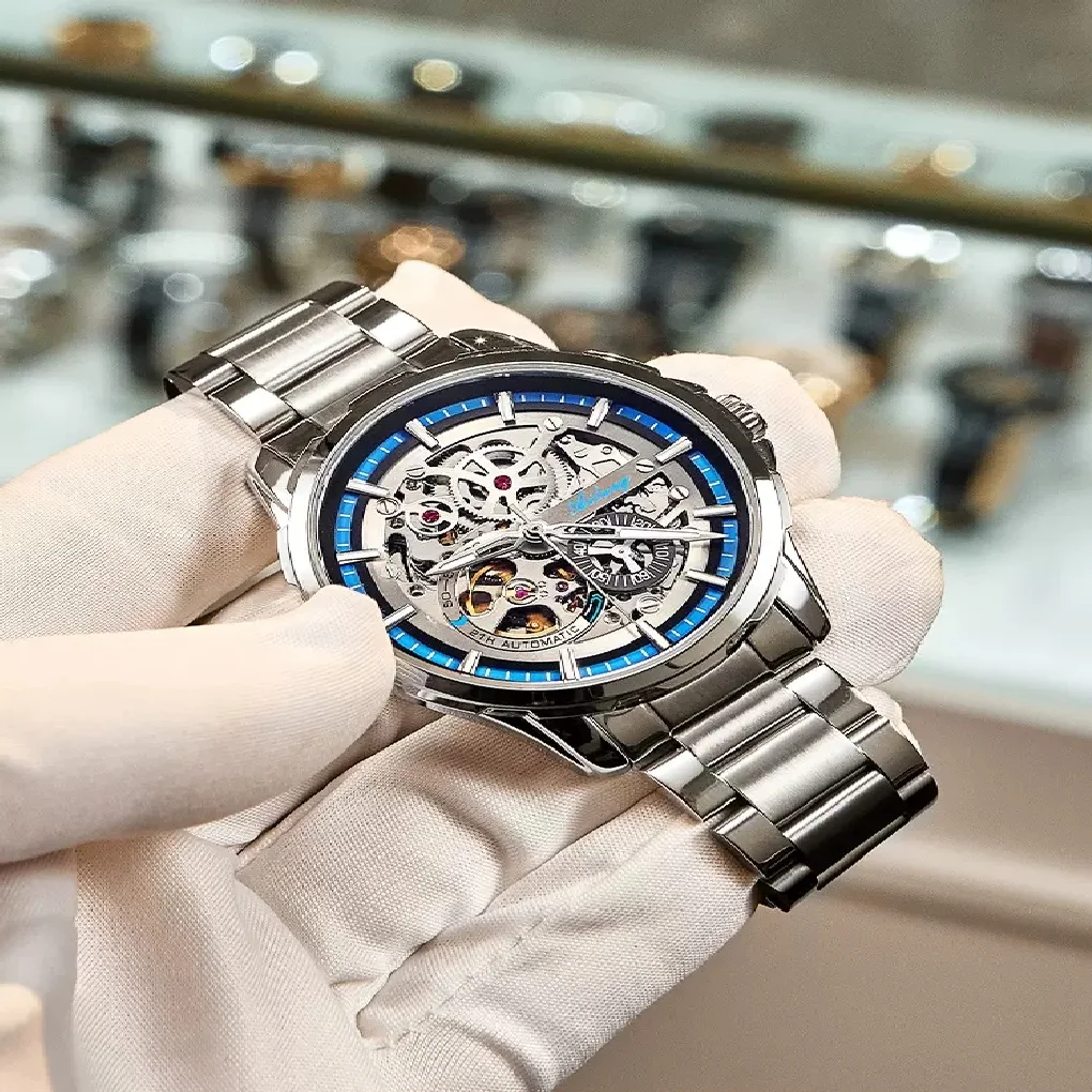 

AILANG New Skeleton Watches Stainless Steel Mechanical Automatic Watch Men Sport Clock Casual Business Wristwatch Relojes Hombre