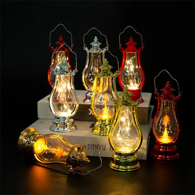 

Ramadan Small Oil Lamp Luminous Portable Pony Lamp Candle Lamp Creative Retro Led Wind Lamp Festival Decorations Bunny Lantern