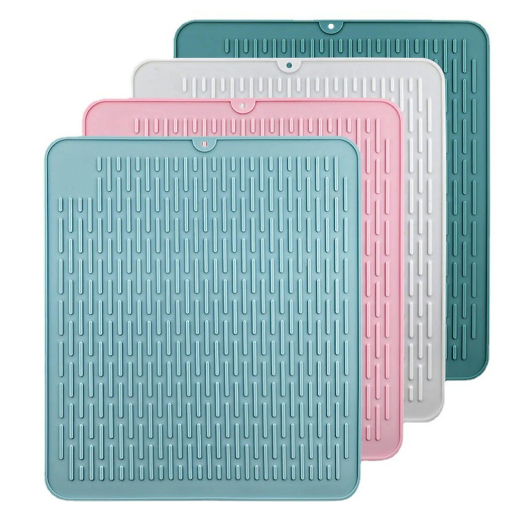 

Dish Drying Mat Flexible Cups Plates Draining Tableware Dishware Forks Anti-slip Reusable Hanging Table Dinnerware Pad