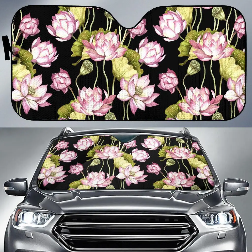 

Print Pattern Lotus Auto Sun Shade Car Windshield Window Cover Sunshade