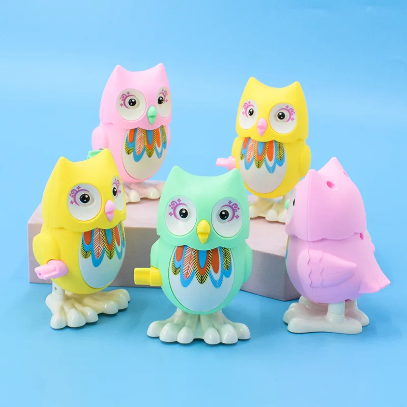 

New Clockwork Toy Children on The Chain Jumping Animal Owl Mini Puzzle Kindergarten Shangjin Small Animal Baby Gift Wind Up Toys