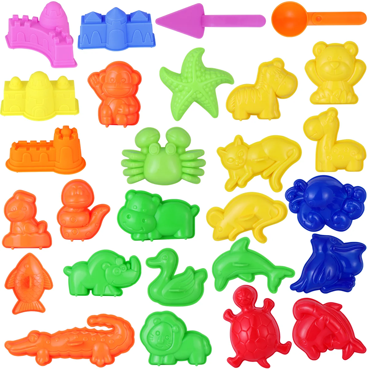 

27Pcs Sand Mold Toys Set Summer Beach Toys Set Kids Creaitve Sand Mold Play Set with Marine Castle Molds Play Tools for Kids