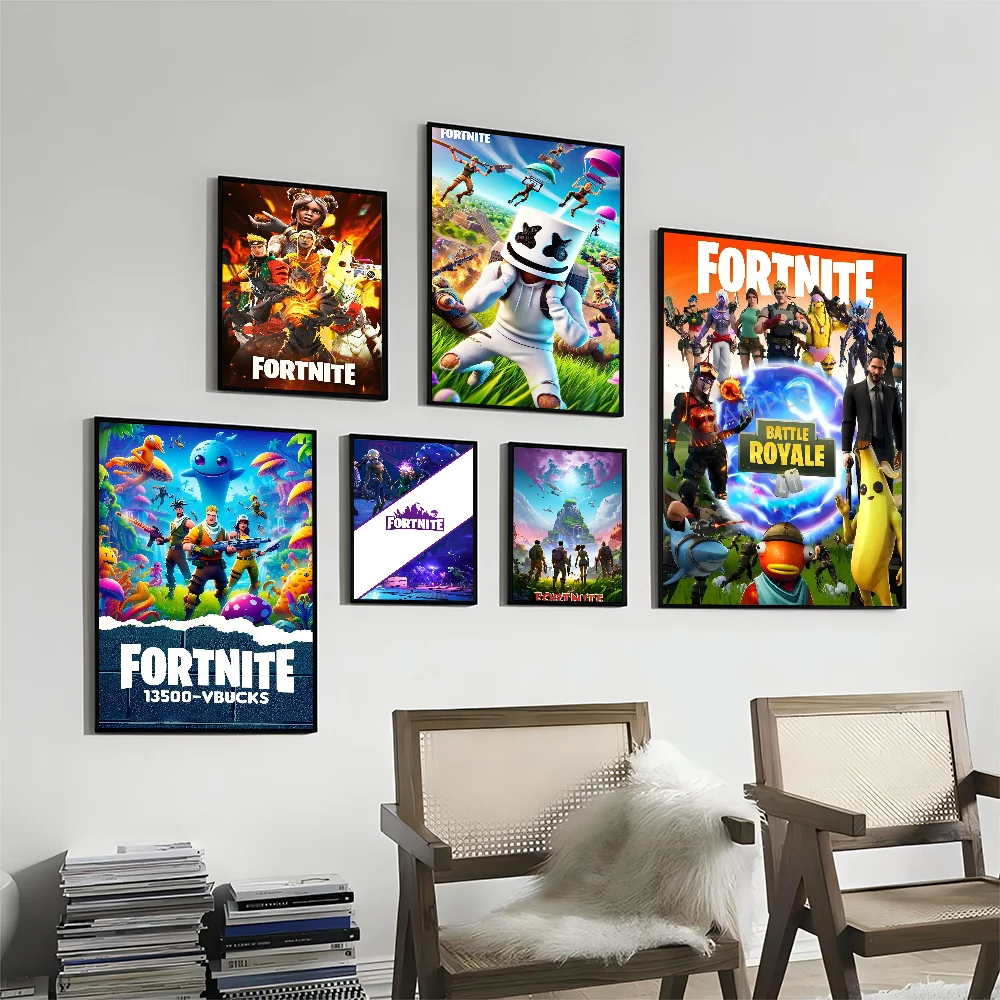 Fortnites горячая игра винтажные постеры липкие ретро наклейки из крафт-бумаги DIY