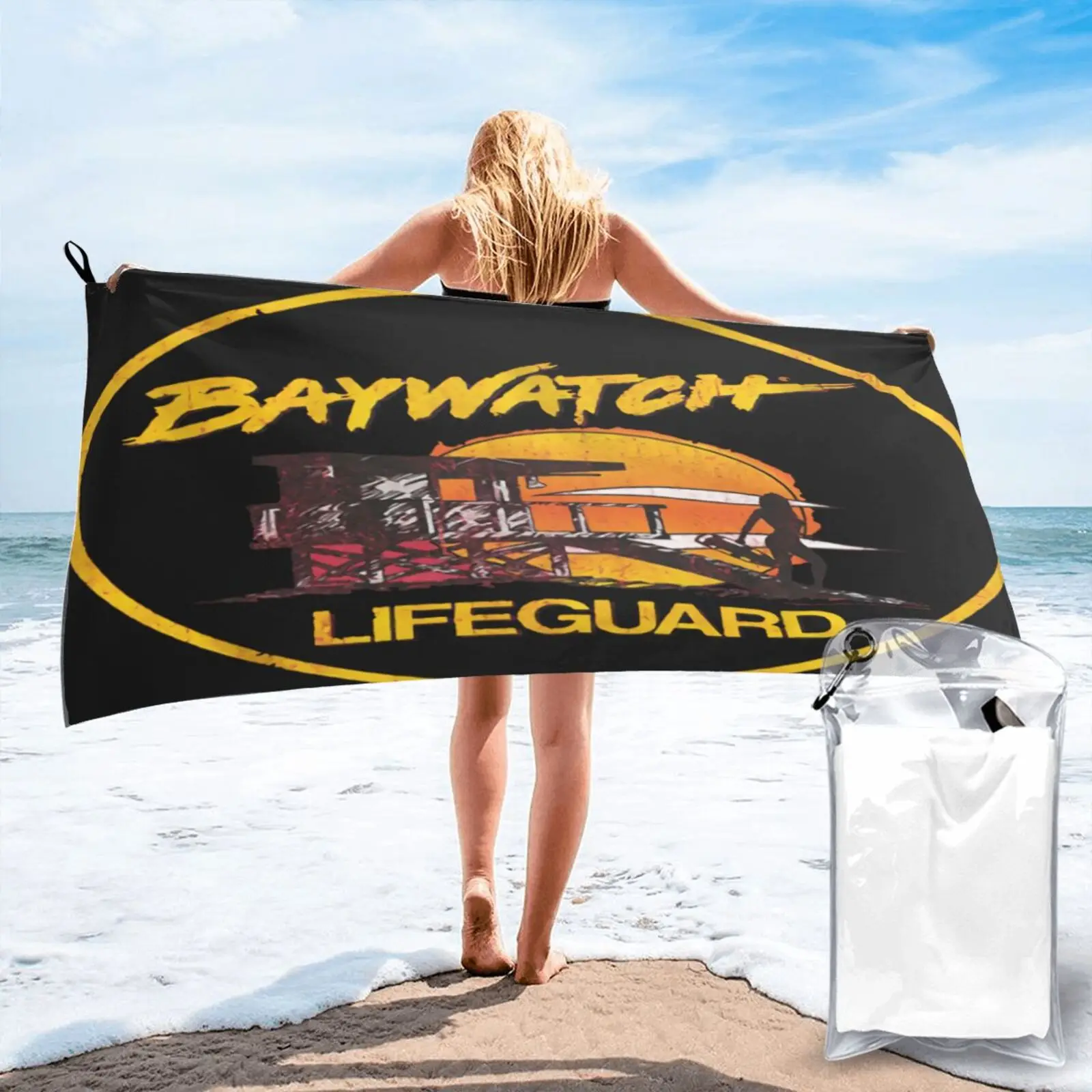 

Baywatch Lifeguard Silhouette Sunset Tv Beach Towel Beach Mat Beachwear Towel Bath Towel Bathroom Accessories Sets Hand Towels