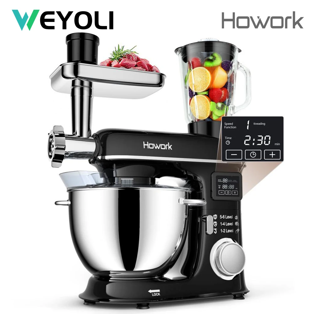 WEYOLI 1500W Planetary Mixer with 8L Stainless Steel Bowl ,K