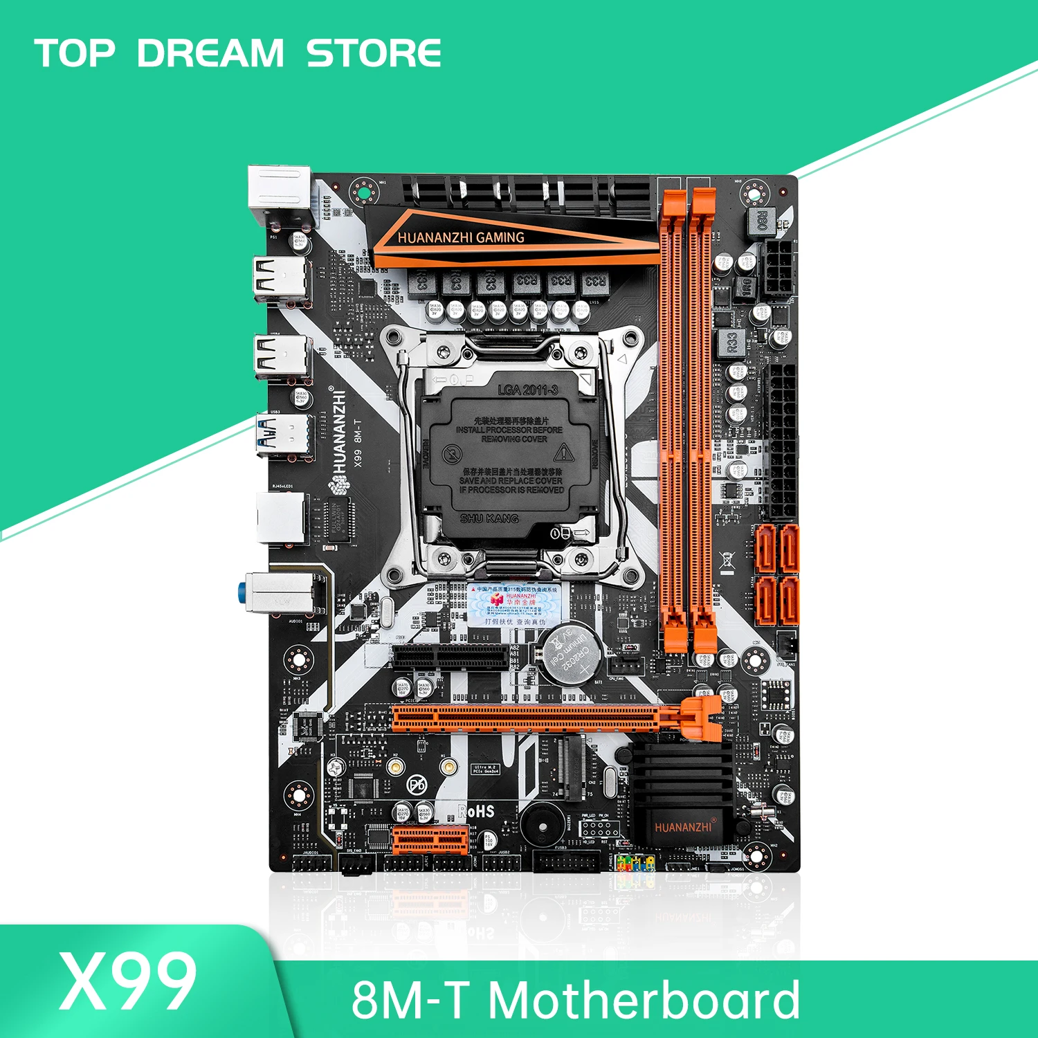 

HUANANZHI X99 8M T X99 Motherboard Intel XEON E5 LGA2011-3 All Series DDR3 RECC NON-ECC memory NVME USB SATA Server workstation