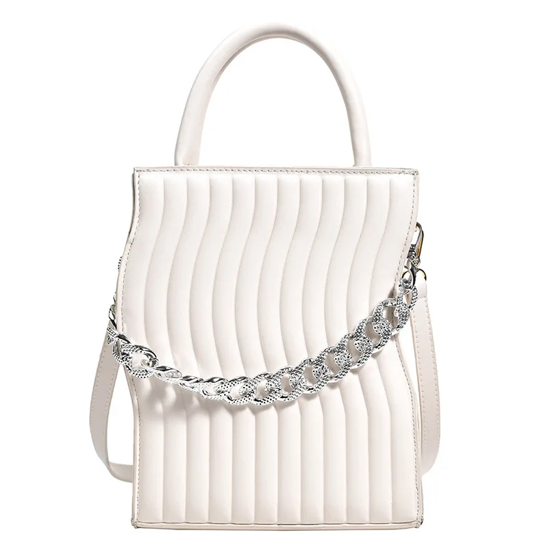 

Versatile Fashion Retro Small Wave Shaped Square Bag for Women PU Leather Woman's Handbag Tote Purse Wallet Luxury