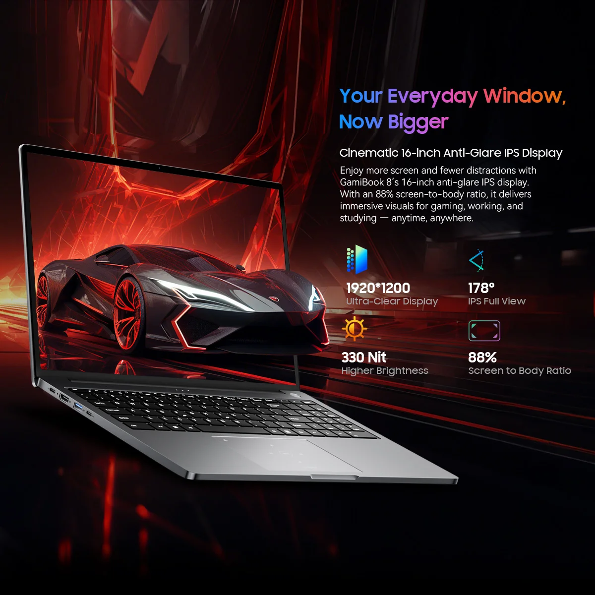 Ноутбук Blackview GamiBook 8 с диагональю 16 дюймов, 1920*1200, дисплей AMD Ryzen ™   7 7735HS Процессор 57 Втч Аккумулятор 65 Вт Быстрая зарядка Win11pro Wi-Fi 6 (art.: 3920d13331d44) - 3920d13331d44