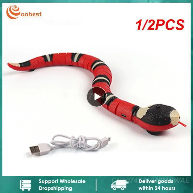 

1/2PCS Smart Sensing Interactive Cat Toys Automatic Eletronic Snake Cat Teasering Play USB Rechargeable Kitten Toys for Cats