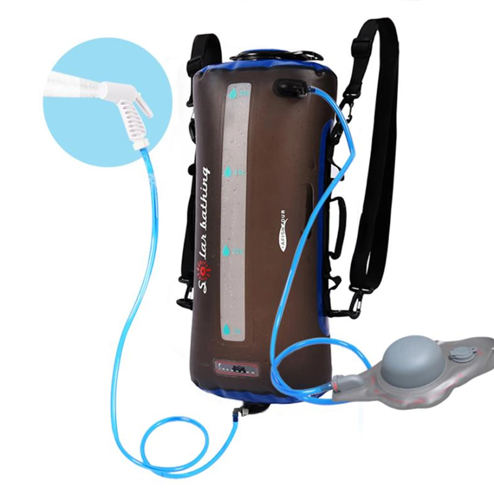 

Portable Camping Water Bag 12L/20L Collapsible Water Container with Air Pump Outdoor Shower Bag for Hiking Traveling Backpacking
