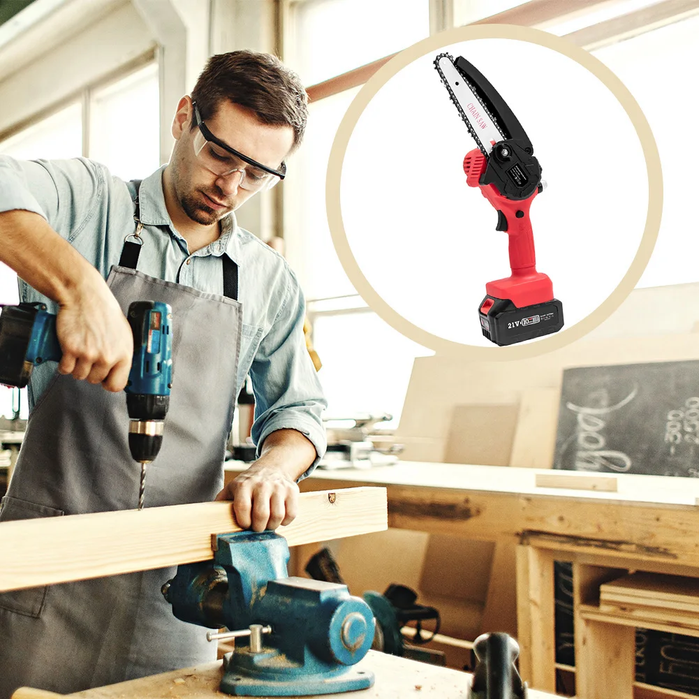 

6 Inch 1000w 3500rpm Chain Saw Rechargeable Electric Pruning Saw One-handed Handheld Electric Saw Wood Cutter For Garden Logging