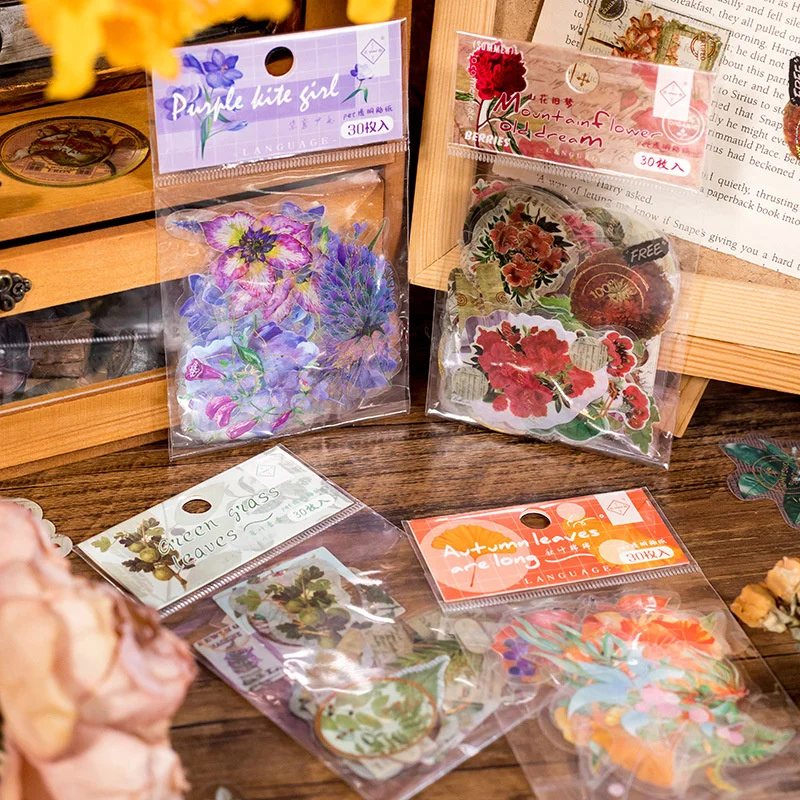 

30pcs Kawaii Stationery Stickers Grass Set Junk Journal Diary Planner Decorative Mobile Sticker Scrapbooking DIY Craft Stickers