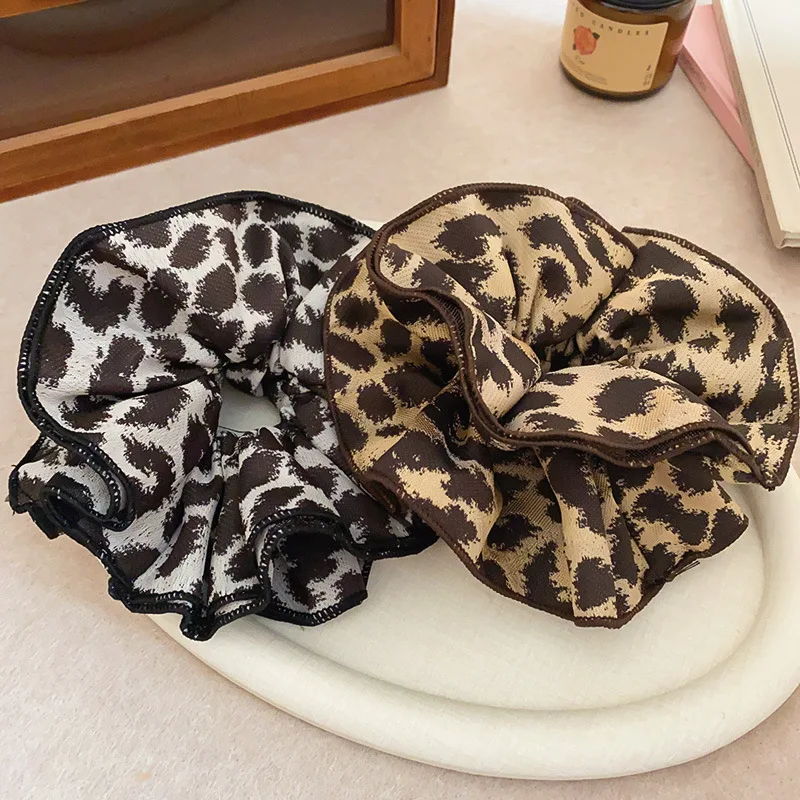 Двухслойная ткань в стиле ретро с леопардовым принтом большая резинка для волос