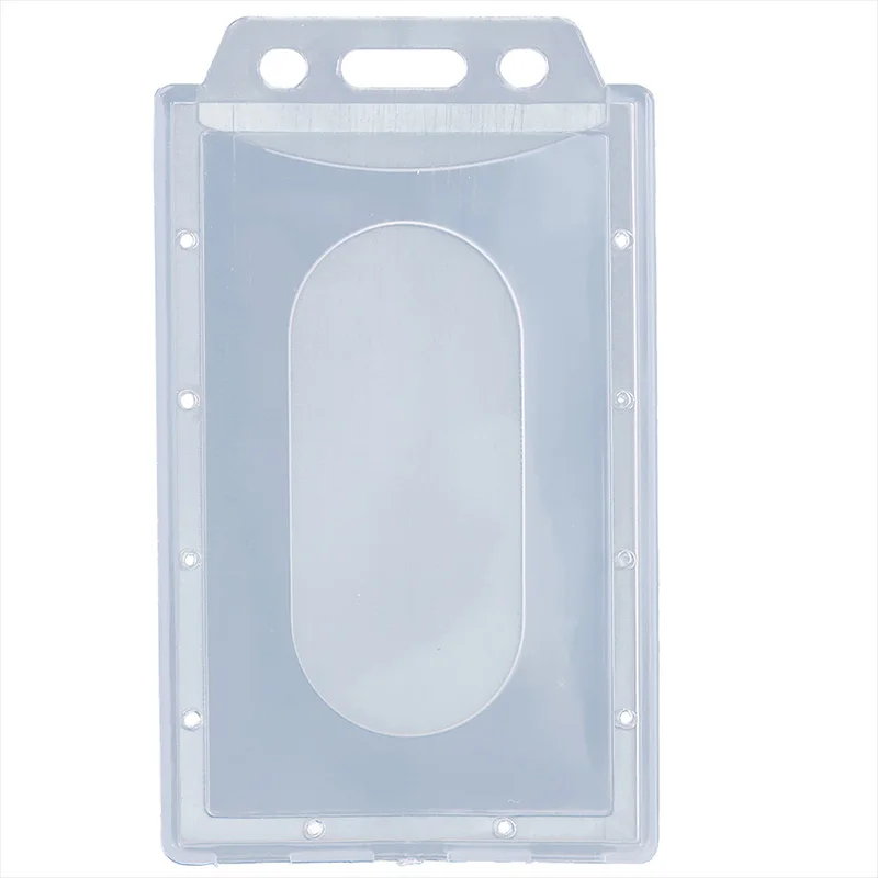 

5Pcs Transparent Plastic Vertical Hard ID Access Card Cover Credit Card Case Badge Holder Double Side Card Ferrule