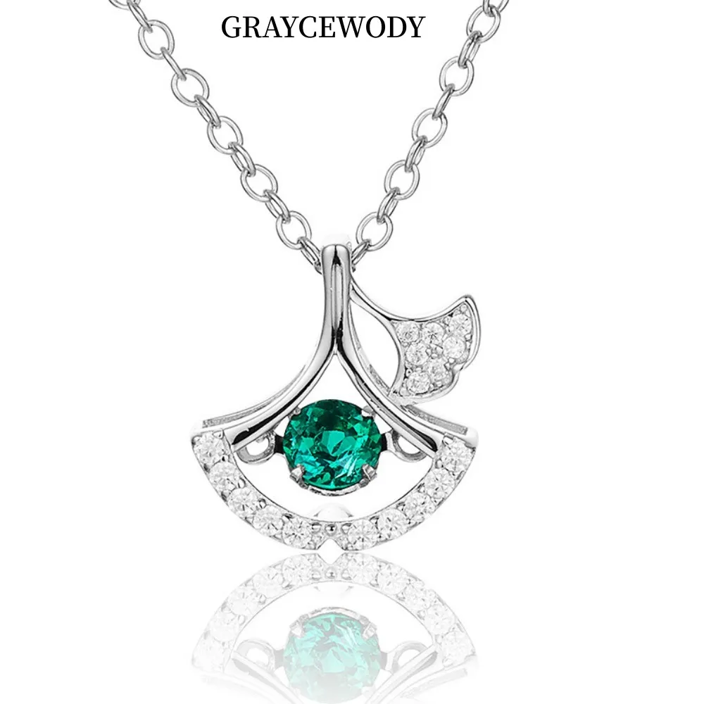 

2023 Lucky Fruit Boutique New Style, High-Quality Sterling Silver Inlaid With Top Green Zircon Luxury Brand Women's Necklace