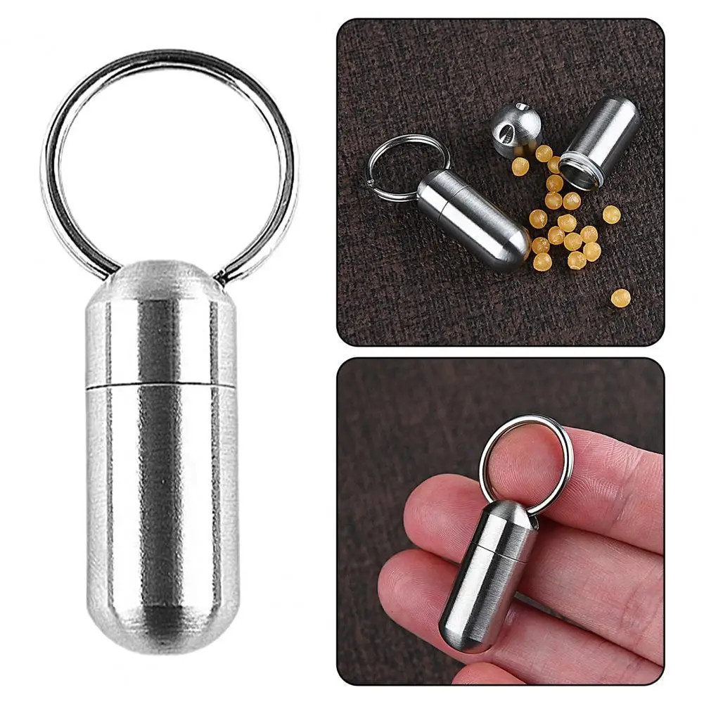 

Pills Organizer Bottle Fine Workmanship Stainless Steel Pill Organizer Smooth Edges Waterproof Pocket Pill Case