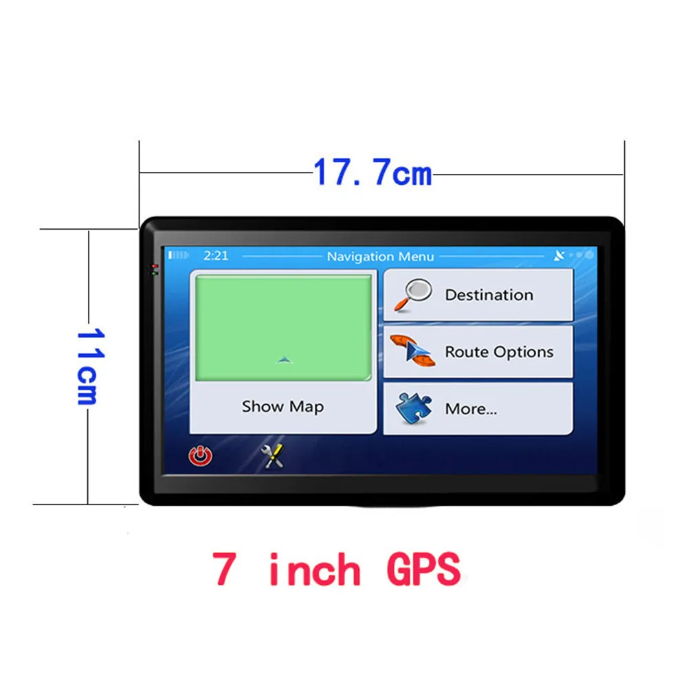 

2022 New Map Car GPS Navigator 7 Inch Truck GPS Navigation Touch Screen Bluetooth 8G Sat Nav Navitel Free America Europe Map