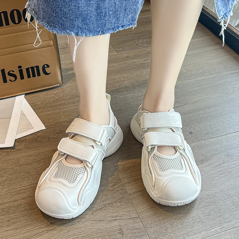 AIYUQI Women's Sneakers 2023 Summer Openwork Mesh Women Mary Jane Shoes Casual Flat Sneakers Women