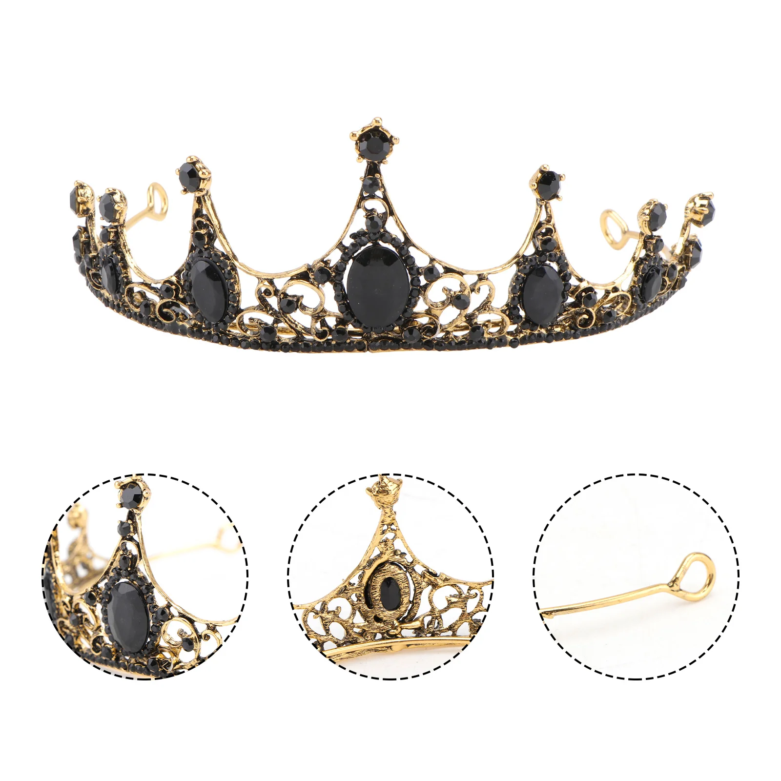 

Тиары для дня рождения, головной убор для невесты, свадебный головной убор, повязка на голову, черный декор, жемчуг, кристалл, принцесса, винтажные короны для невесты