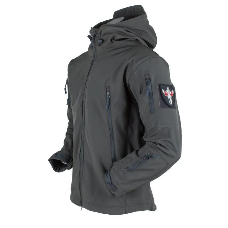 New in Mens Tactical Jacket Hikg Jackets Shark Sk Soft Shell Clothes Wdbreaker Flight Pilot Hood Military Fleece Field Jacket