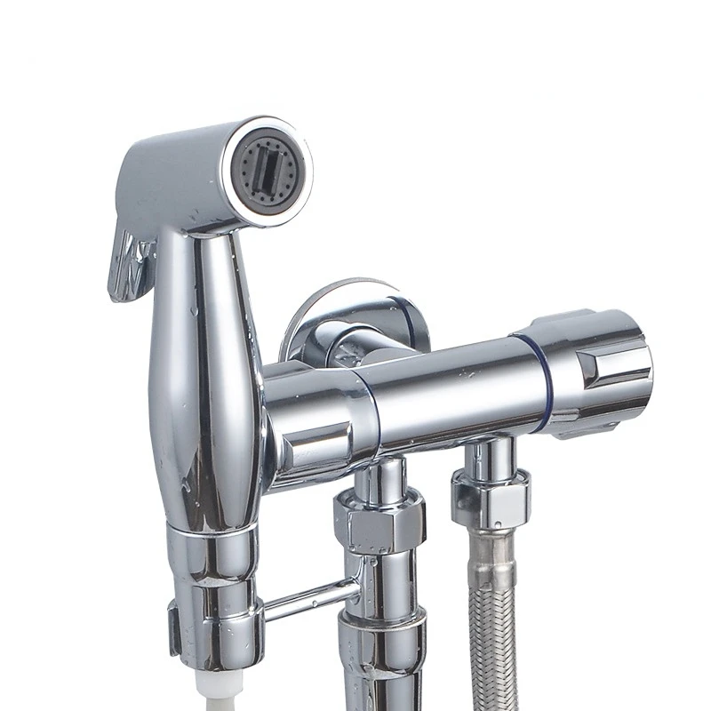 

Распылитель для воды серебристый унитаз, гигиенический пистолет-распылитель высокого давления для биде, портативные аксессуары для ванной...