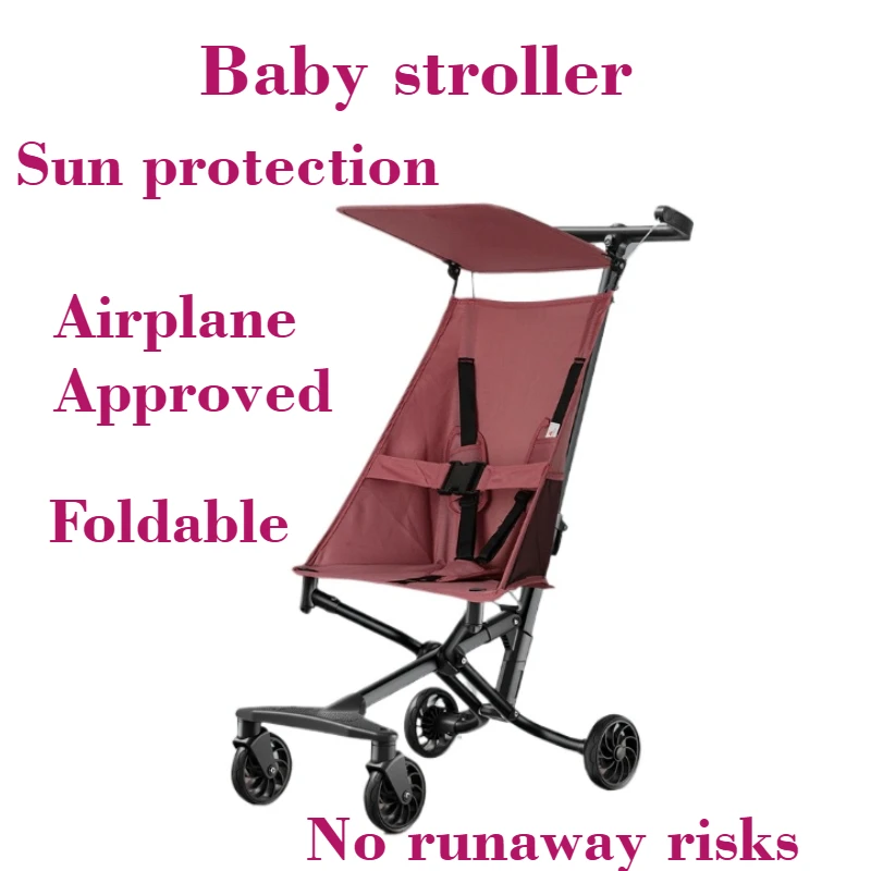 Фото TrikeBaby Walking Artifact Four для малышей, лежащая двусторонняя тележка, легкая складная коляска для детей от 1 до 6 лет, одобренная самолетом, солнцезащитный козырек №1