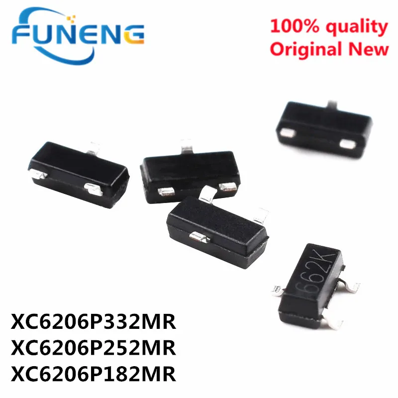 10 шт. XC6206P332MR 662K 6206-3,3 XC6206-3.3V XC6206P182MR 65K5 1,8 V XC6206-1.8V XC6206P252MR LDO Регулятор напряжения SOT-23