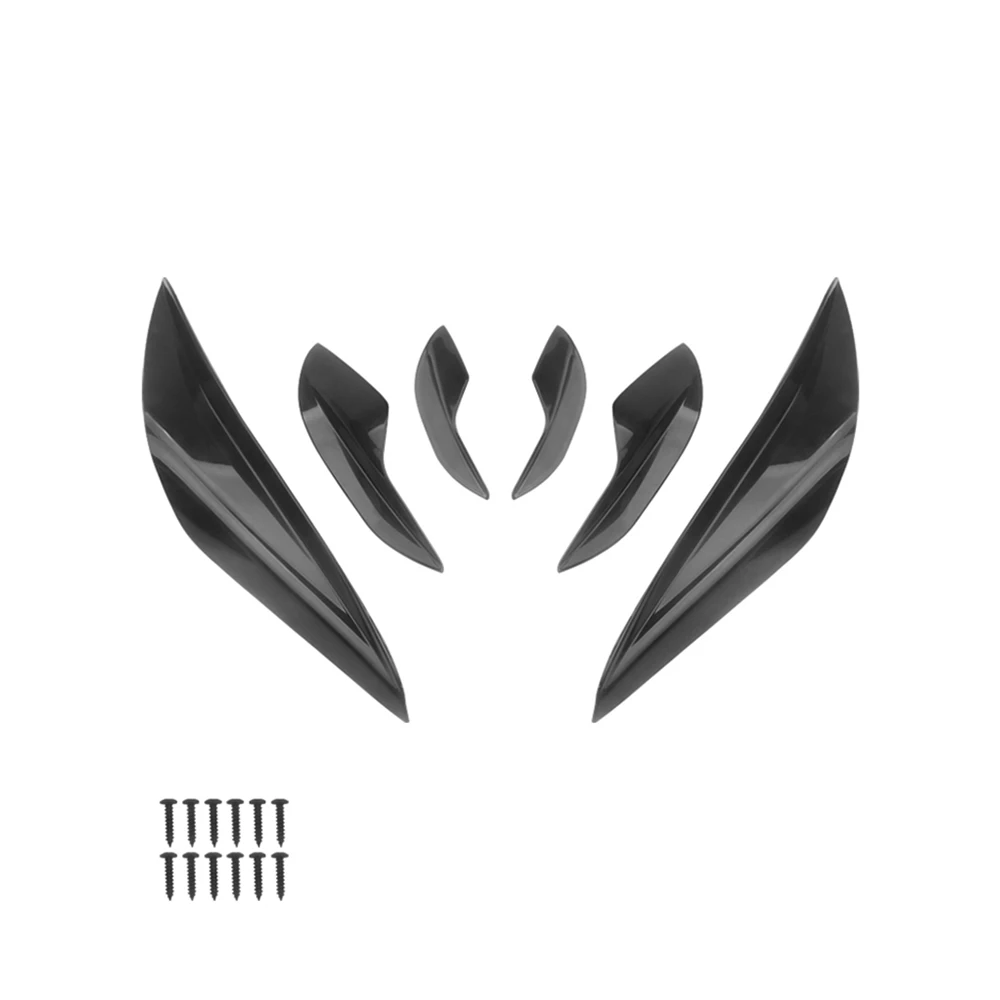 

6 PCS 370/200/130MM Car Body Kits Front Bumper Fin Splitter Spoiler Trim Anti-collision Fit For BMW 3 Series E90 E92 E93 M3