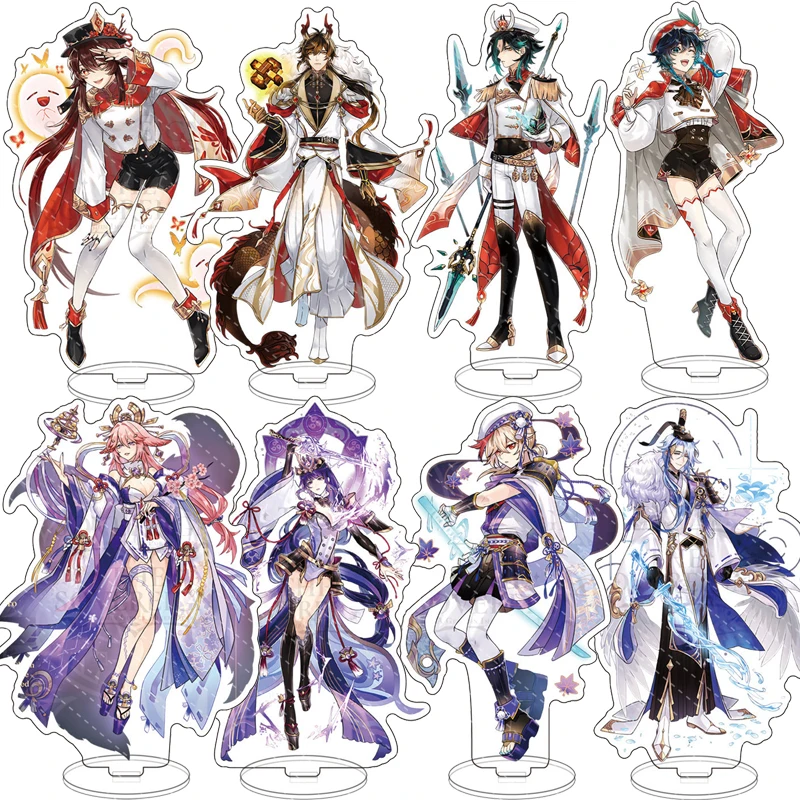 

Game Genshin Impact Zhongli Xiao Hutao Raiden Shogun Kazuha Anime Acrylic Stand Cosplay Model Plate Desk Decor Standing Sign