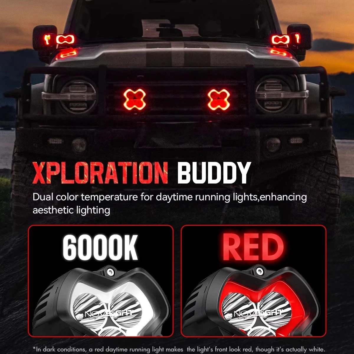 Фото Светодиодные фары для бездорожья 4x4 серии Halo SE Edition, крепление на A-стойку или крышу, для Ford Bronco, Jeep Wrangler JK JL, Tank 300, Tank 400 №1