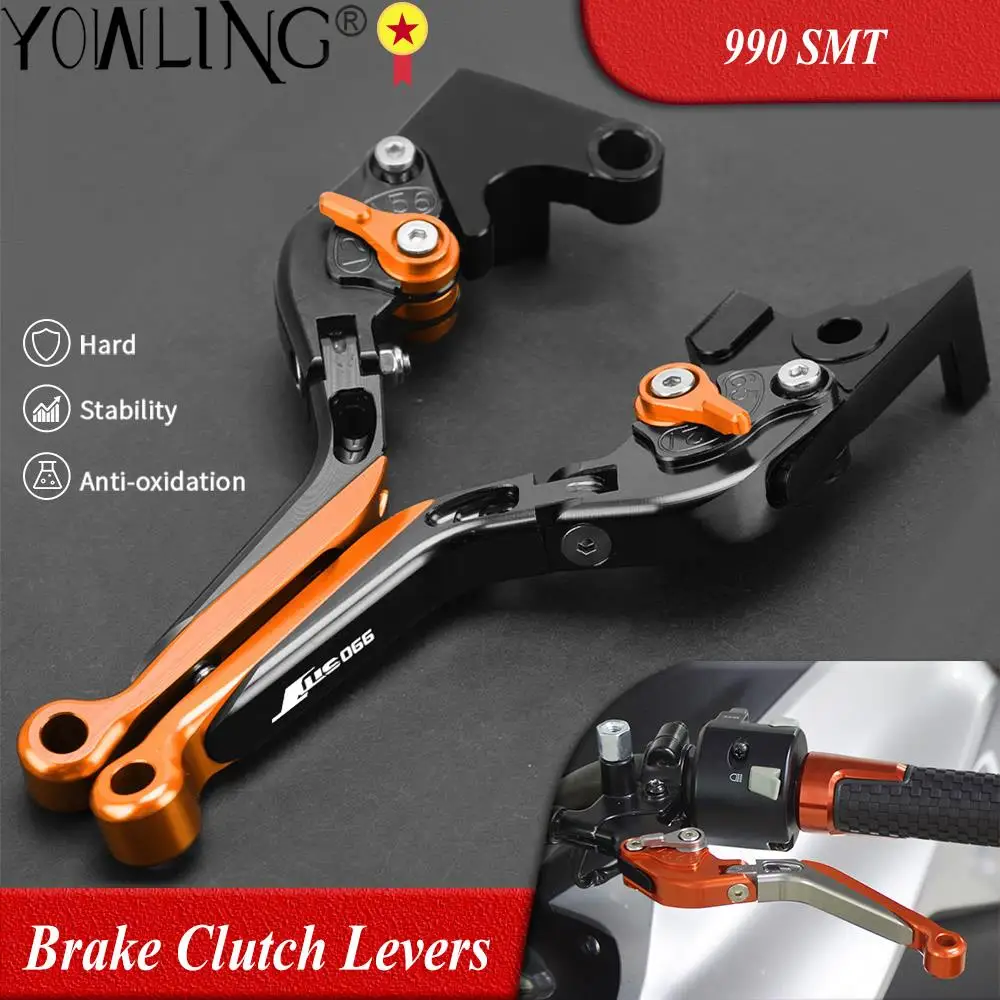 

CNC Motorcycle Accessories Adjustable Folding Extendable Brake Clutch Levers Handle For 990SMT 990 SMT 2009 2010 2011 2012 2013