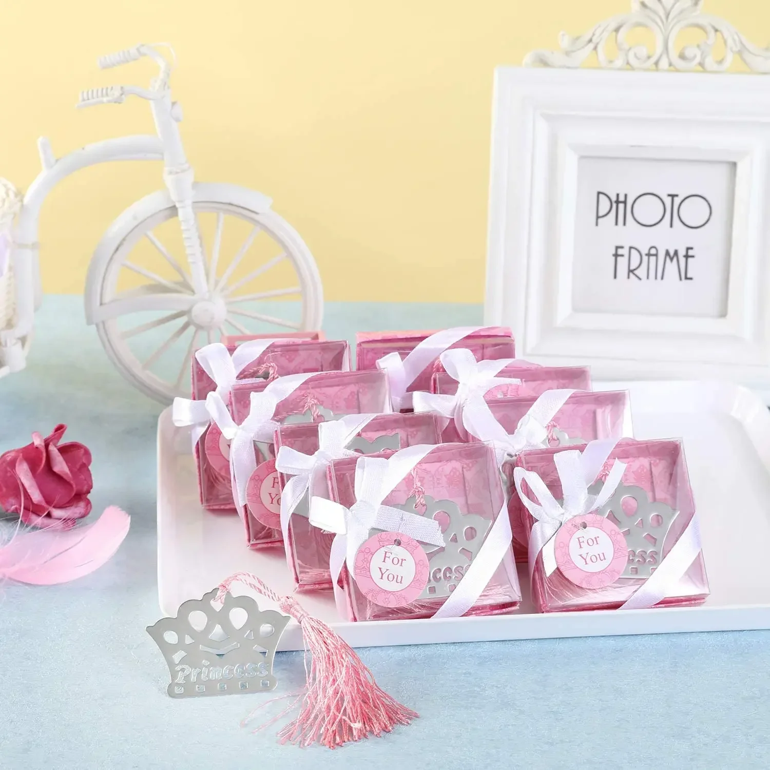 Металлические закладки &quotКороны принца&quot розовые