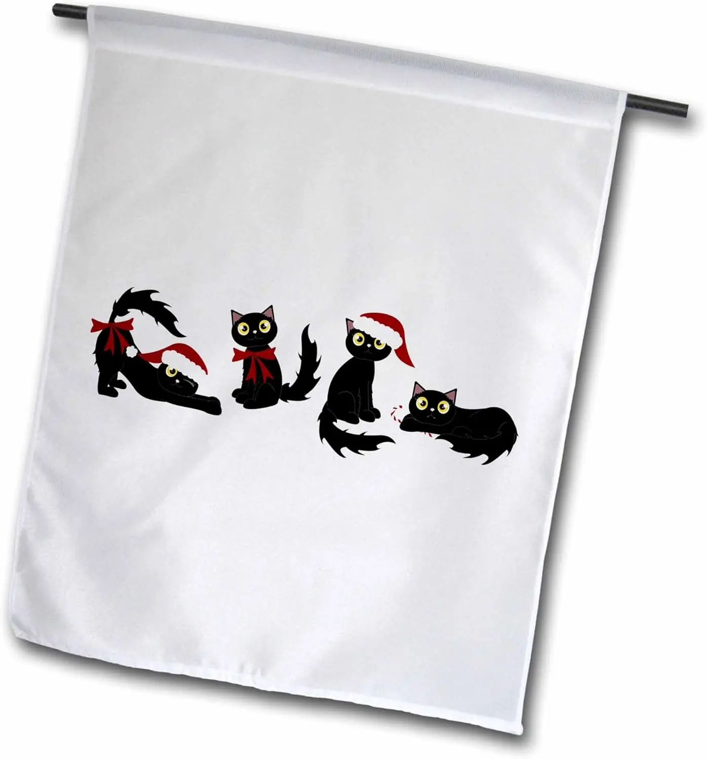 3dRose Janna Salak Designs Cats — милые рождественские кошки черного цвета садовый флаг 18 x 27