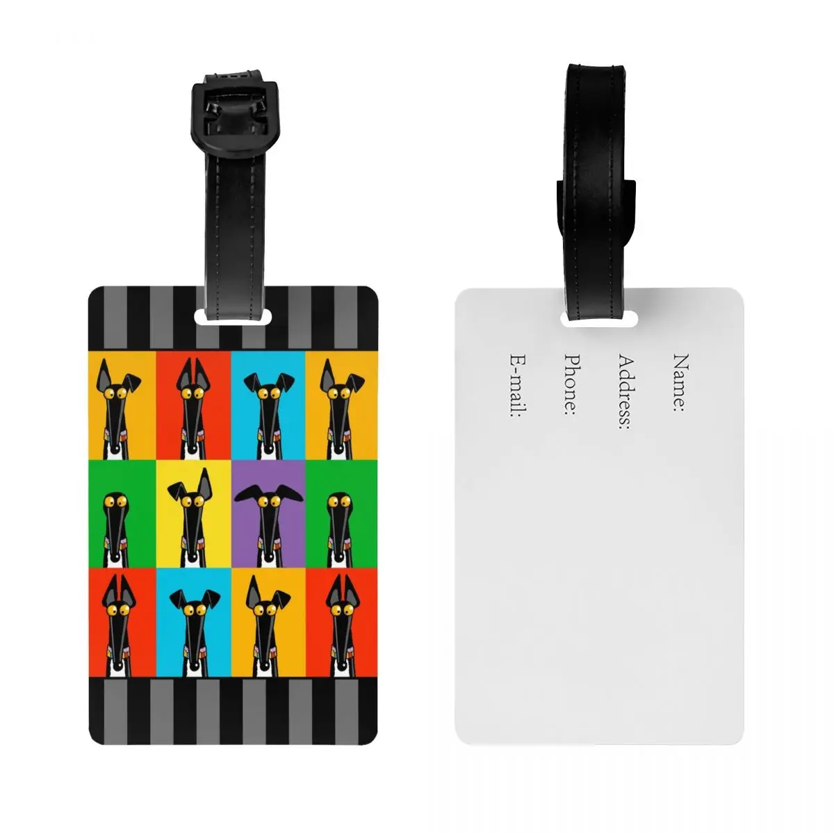 Багажная бирка на заказ Greyhound Semaphore для чемоданов милые багажные бирки собак Whippet