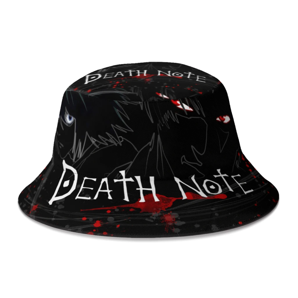 Death Note Shinigami Fisherman Hat Men Women Funny Anime Summer Bucket Hat Hiking Boonie Hat Sun Protection