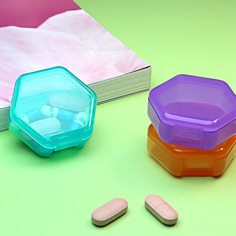

3PCS Portable Plastic Pill Storage Box Medicine Organizer Tablet Dispenser Travel Pill Case Container Home Tools Rhombus Case