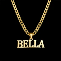jewelryr custom big name necklace for men women personalized initial letter nameplate hand pendant cuban chain necklaces jewelry