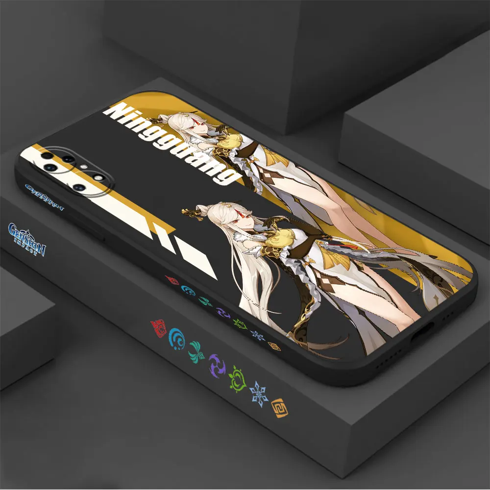Genshin Impact Zhongli Ningguang Phone Case For Huawei P60 P50 P40 P30 P20 Mate 50 40 30 20 20X 10 Colour Liquid Silicone Cover