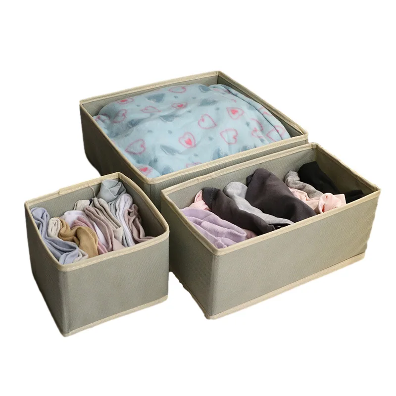 

Clothes Storage Containers Non-Woven Fabric Folding Storage Box Wardrobe Underwear Organizer Jeans Socks Rangement Boxes
