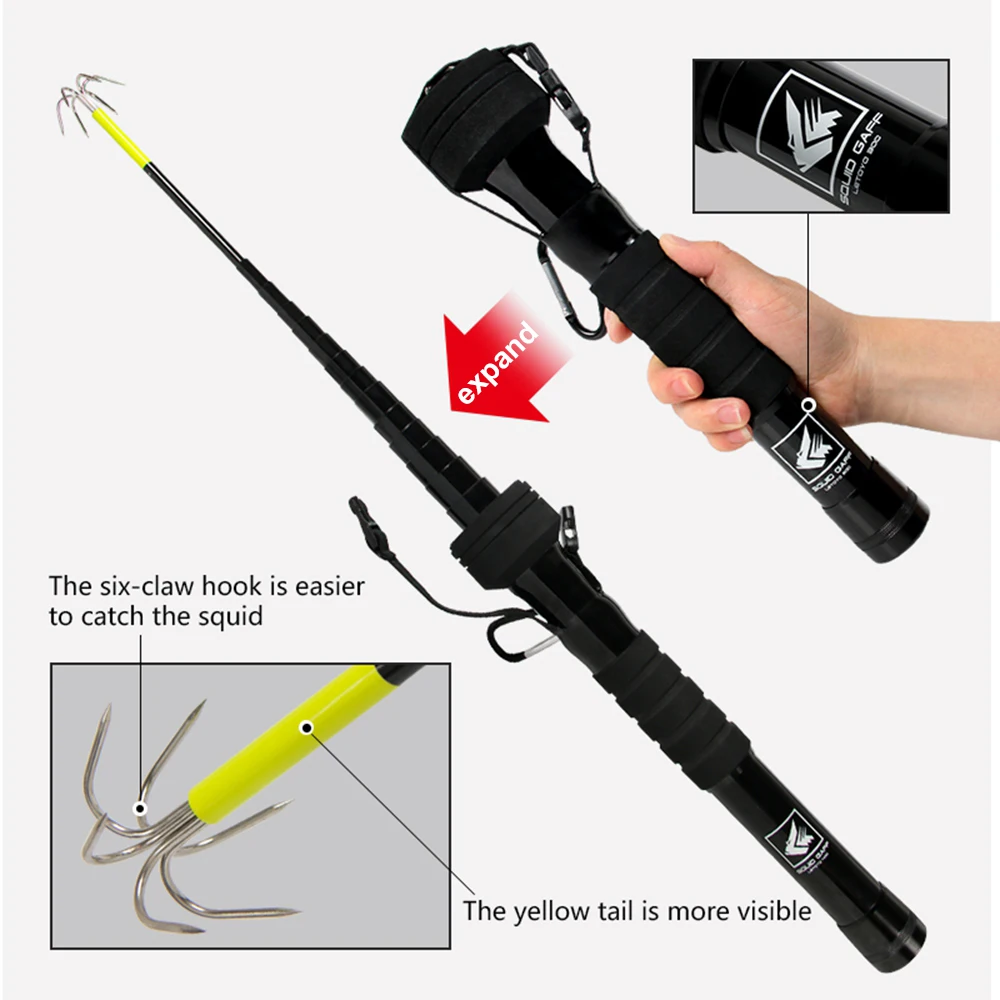 

Телескопический рыболовный крючок для кальмара, 3/4 м