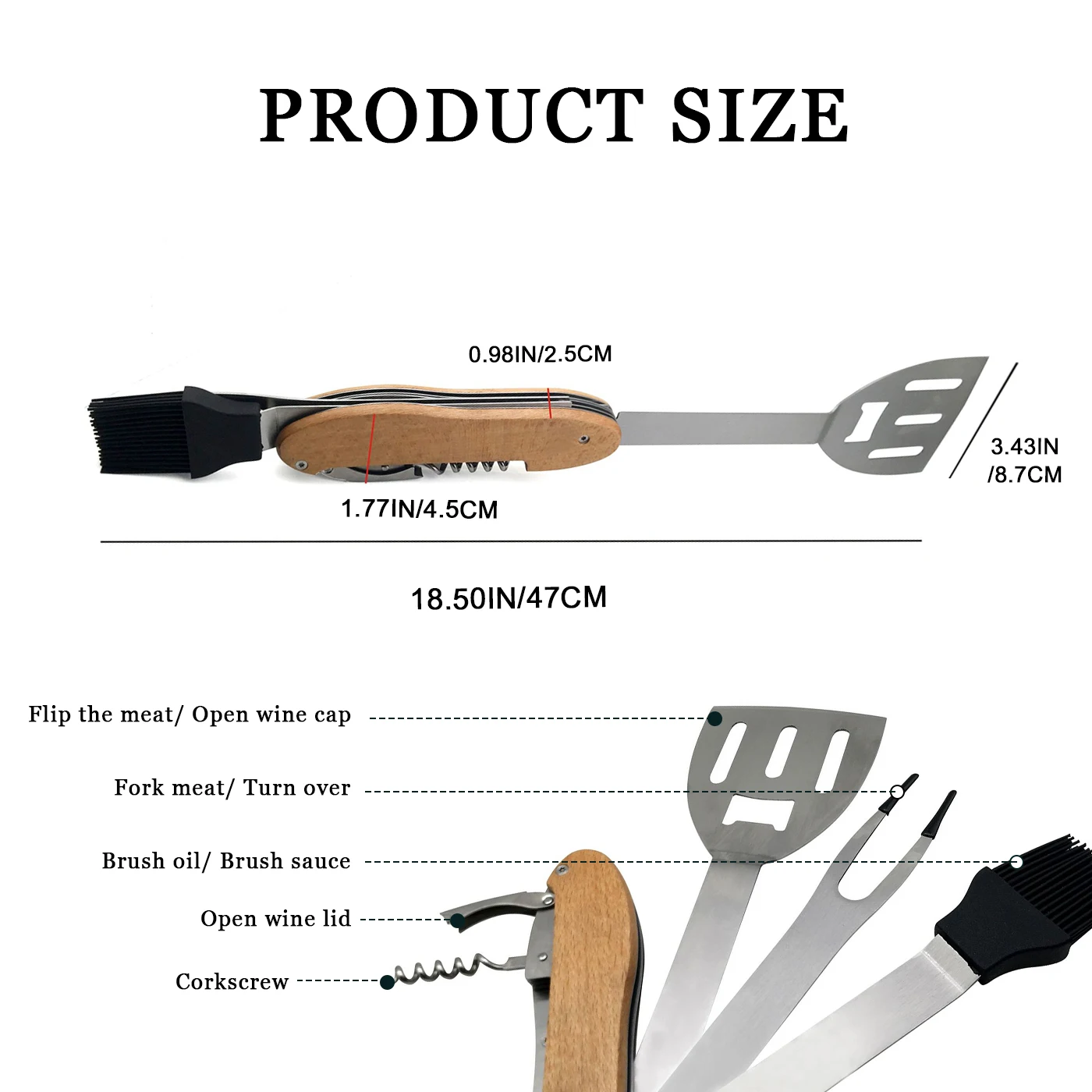 Инструменты для барбекю из нержавеющей стали прочный шпатель вилка щипцы