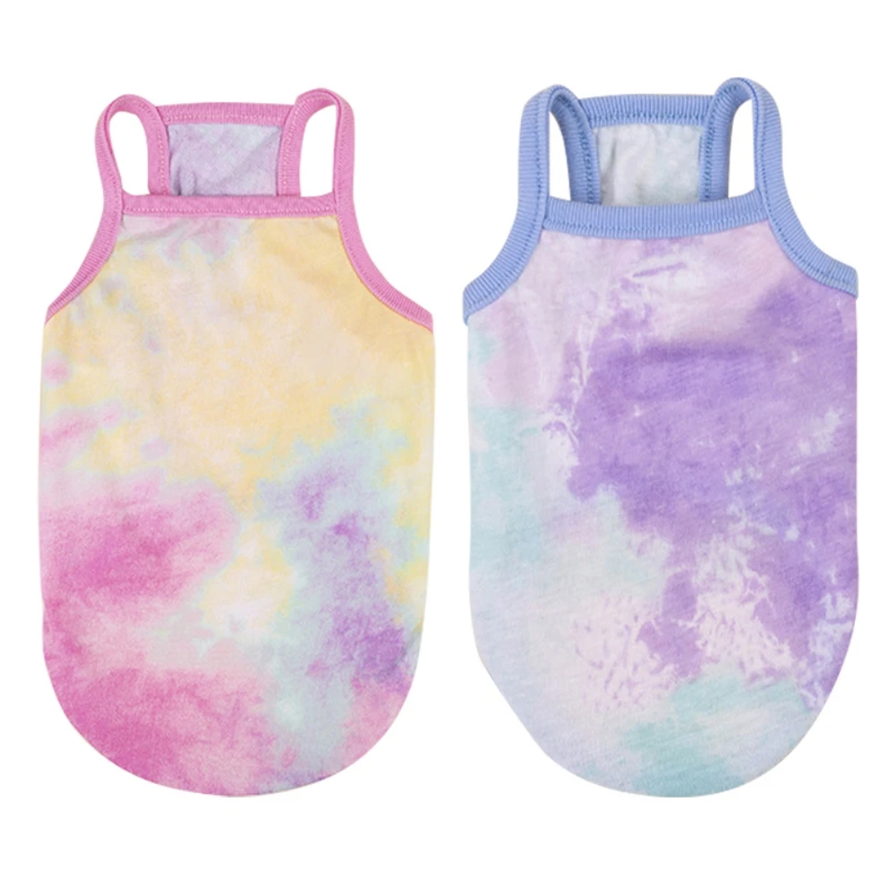 

Pet Dog Vest Summer Dog Clothes Tie Dye Puppy Breathable T-shirt Dog Shirt For Small Medium Dogs Chihuahua Yorkshire