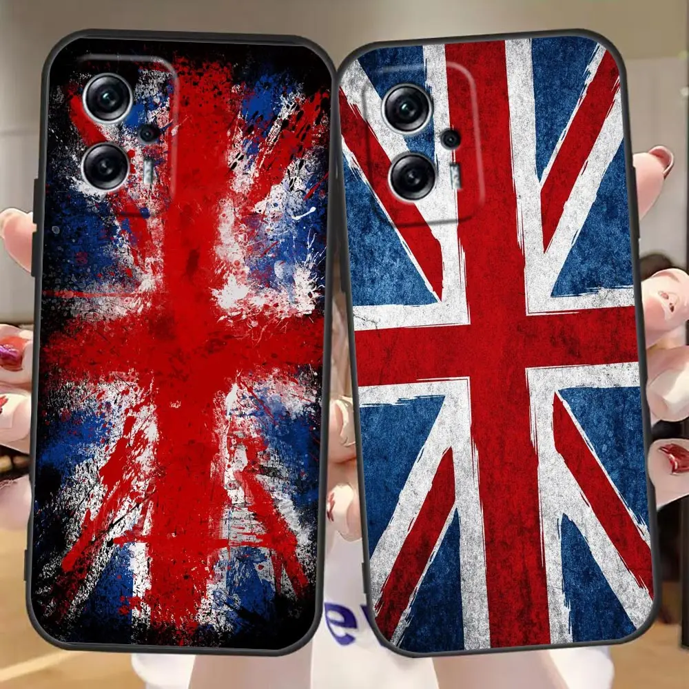 

Phone Case For Redmi Note 11 10 9T 9S 9 8T 8 7 6 5 5A 12 A1 GO Pro Aprime 5G 4G Black Soft Silicone Fundas Shell Union Flag