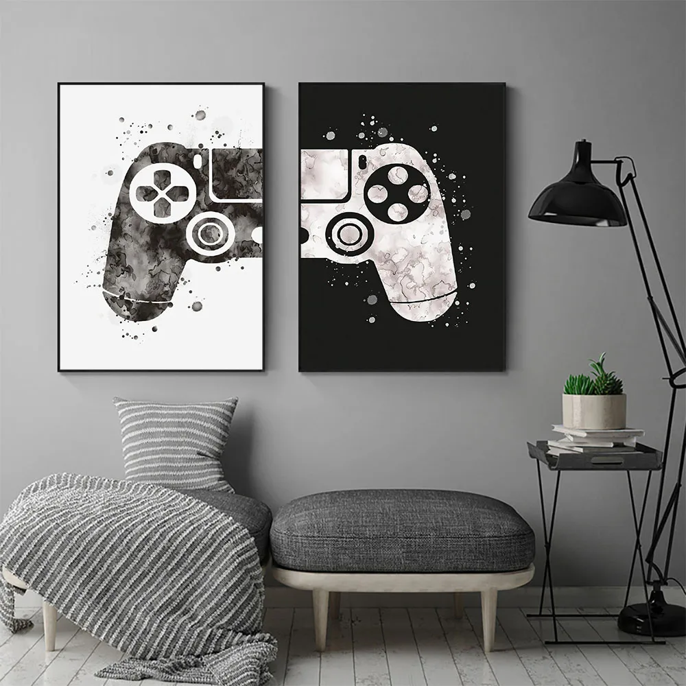 

Gamepads Abstract Posters and Prints Wall Art Pictures Playroom Canvas Painting Gamer Gifts Boys Kids Room Decor