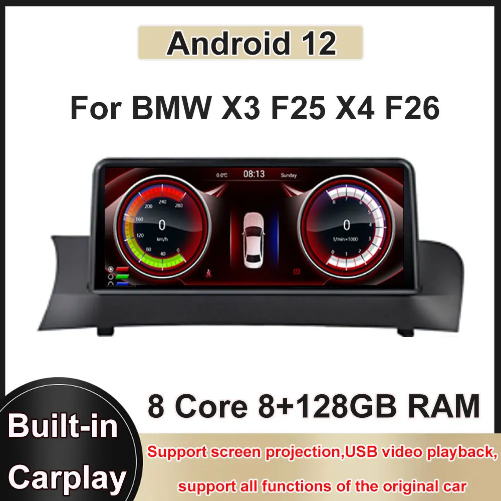 

10.25 Inch Android 12 Touch Screen For BMW X3 F25 X4 F26 Car Accessories Auto Carplay Monitors Audio Radio Multimedia Player