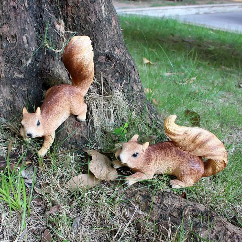 2 шт. подвесные статуи белки из смолы милые водонепроницаемые миниатюрные