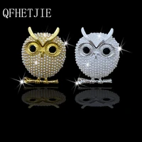 qfhetjie car air conditioning outlet perfume clip cute gold sliver pearls owl car decoration supplies car interior accessories