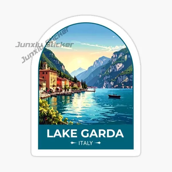 Фото ИТАЛИЯ LAGO DI GARDA всемирно известные строительные автомобильные наклейки Эстетическая дорожная достопримечательность Граффити Телефон Чемодан Чемодан Гитара Наклейка №4