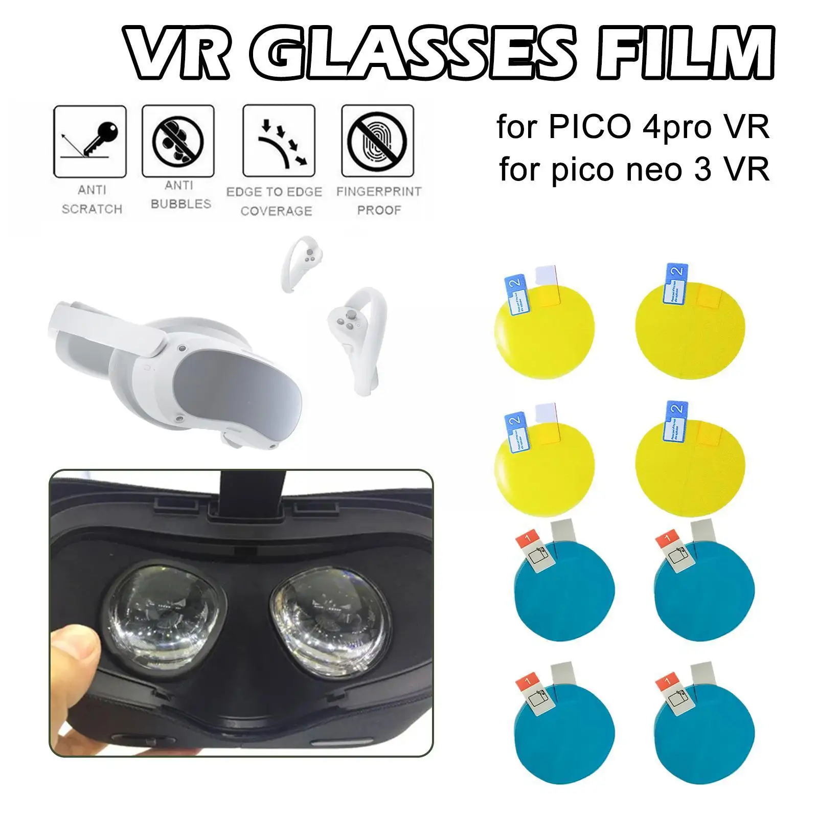 

4 шт./набор устойчивая к царапинам Защитная пленка для Pico Neo3/4 Vr защитные очки линзы устойчивая к царапинам наклейка для защиты от пыли-p Y5a5