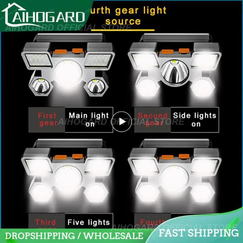 

Usb Charging Head-mounted Flashlight Abs Head Flashlight Waterproof Large Capacity Front Lanterns Strong Headlamp Upgrade